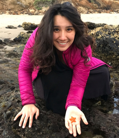 Erica Ferrer with a starfish in hand