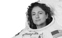 Astronaut Jessica Meir black-and-white treatment