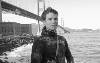 Ryan Kich in front of Golden Gate Bridge