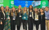 Denise Alcantara, third from right, with other members of the Scripps Oceanography contingent at COP27