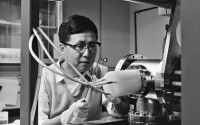 Dr. Tsaihwa James Chow in laboratory, 1965