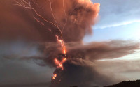  Lighting accompanies the 2020 eruption of the Taal volcano in the Philippines. Photo: Michael Anthony Sagaran/iStockPhoto 