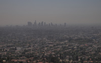 Smog over Los Angeles neighborhoods