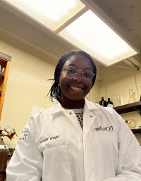 Ebony Ikeemeka in lab gear
