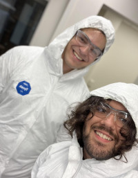 Gabriel Abdelnoor and Kiefer Forsch in lab gear