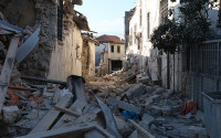 2023 Turkey Earthquake collapsed house and street