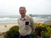 Charles David Keeling in front of Scripps Pier.