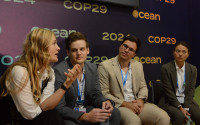 Kerstin Bergentz (left) at COP29 climate conference, Nov. 14, 2024. Photo: Vanessa Miniss