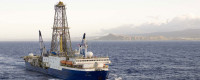 JOIDES Resolution leaving port in Honolulu for Expedition 321 in 2009. Photo: William Crawford, IODP/TAMU.