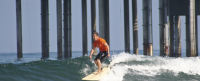 In the footsteps of his hero, Jeff Stein surfs at La Jolla Shores