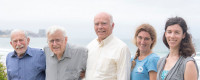 From left, ocean scientists Walter Munk, Chip Cox, Michael Gregg, Jennifer Mackinnon and Caitlin Whalen