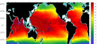 Monthly mean sea surface temperature maximums observed by Argo network 2004-2017