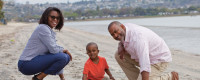 Tony Young, fmr. pres., San Diego City Council  with his wife Jacqueline and grandson Isaiah at Mission Bay. Photo: Lori Brookes