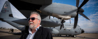 CW3E Director Marty Ralph with WC-130J aircraft at San Diego's Brown Field. Photo: Erik Jepsen