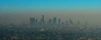 A smoggy Los Angeles skyline