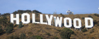 The Hollywood sign.