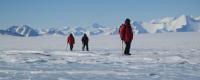 Scientists searching for meteorites in Antarctica 