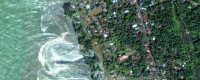 A photo of receding waters from the 2004 Indian Ocean tsunami at Kalutara, Sri Lanka. 
