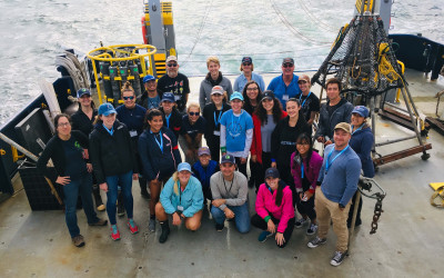 Students and educators aboard a research cruise