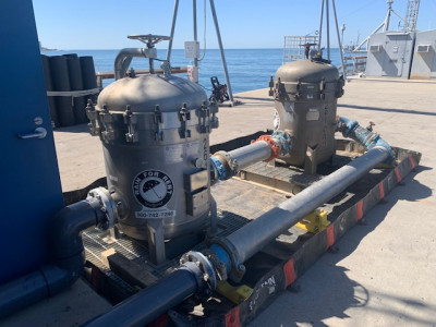 Pre filter system installed on Scripps Pier