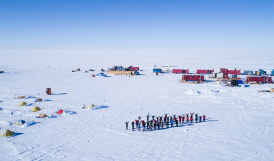A team of researchers in the Antarctic
