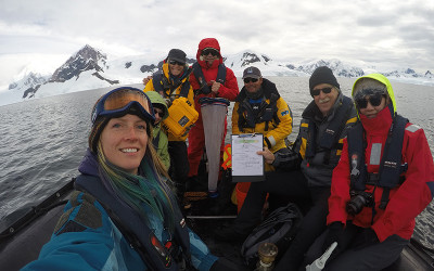 Allison Cusick and citizen scientists in Antarctica