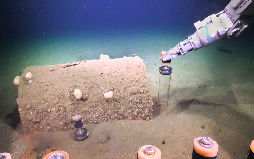 Researchers use Remotely Operated Vehicle SuBastian to collect sediment push cores and collect video footage, data that will assess how this stretch of deep sea is responding to DDT. 