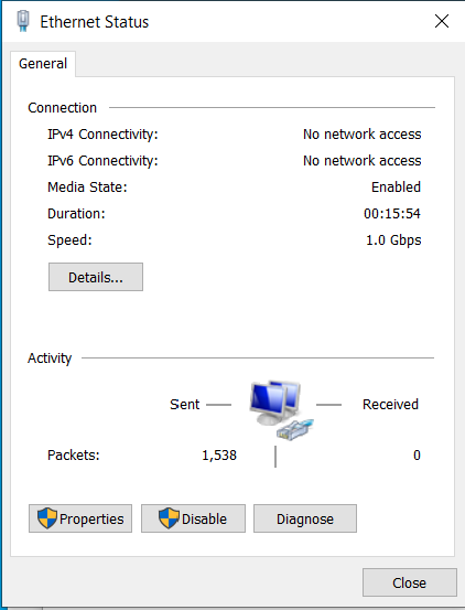 Step 6 - Ethernet status