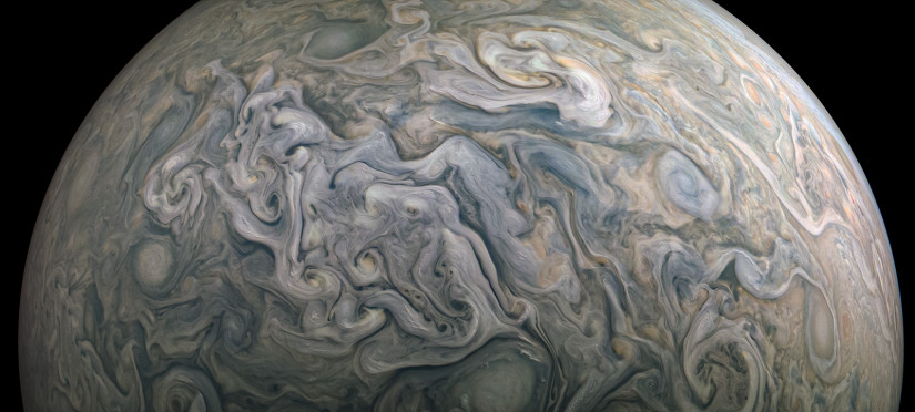 churning texture in Jupiter's atmosphere