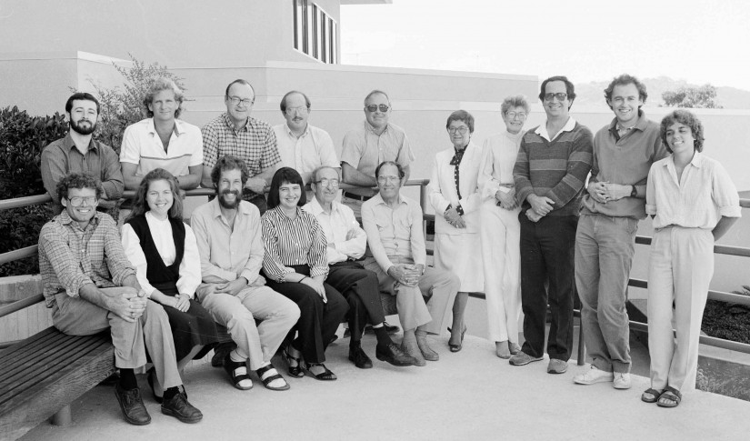 Tim Barnett (standing, fifth from left) and members of the Climate Research Division, 1985