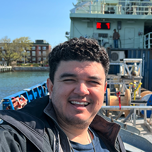 Potrait of a smiling man outdoors on a ship