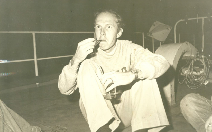 LeRoy Dorman seen early in his career aboard a research vessel. Date unknown