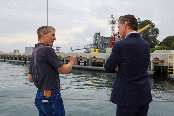 California Governor Gavin Newsom at Scripps' Nimitz Marine Facility