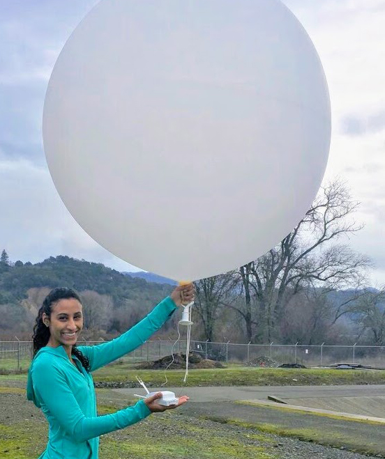 Osborne launching a weather balloon surrounding atmospheric river periods in Ukiah, California.