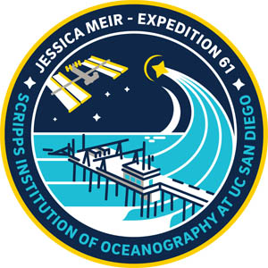 A commemorative patch designed for Meir to represent her journey from Scripps to space.