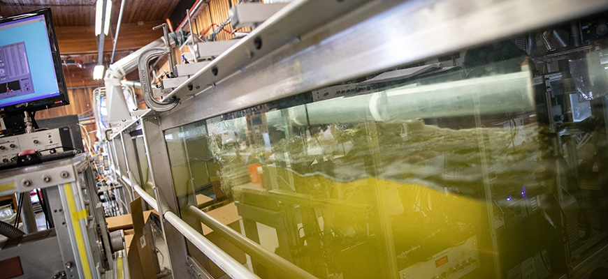 Seawater under analysis by CAICE researchers at the Hydraulics Lab at Scripps Oceanography